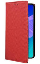 Кожен калъф тефтер и стойка Magnetic FLEXI Book Style за Huawei P40 Lite E ART-L29 червен 